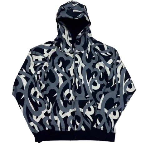 N9 Tribal Camo Zip Up Hoodie · Number Nine