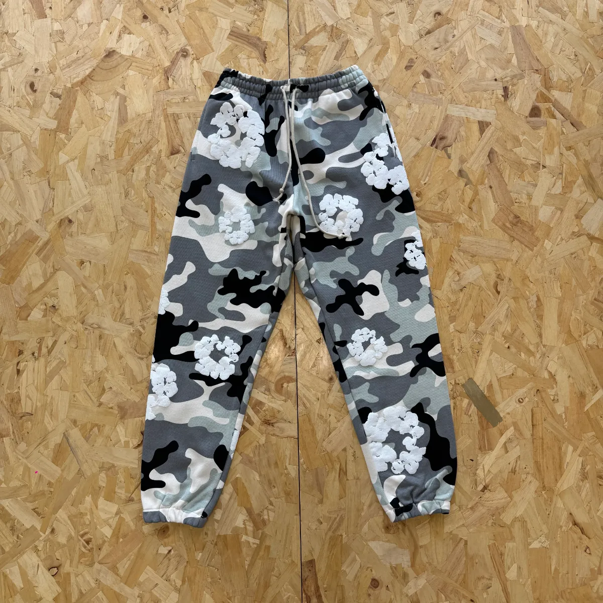 Denim Tears Camo Flower Embroidered Sweatpants Grey · Denim Tears