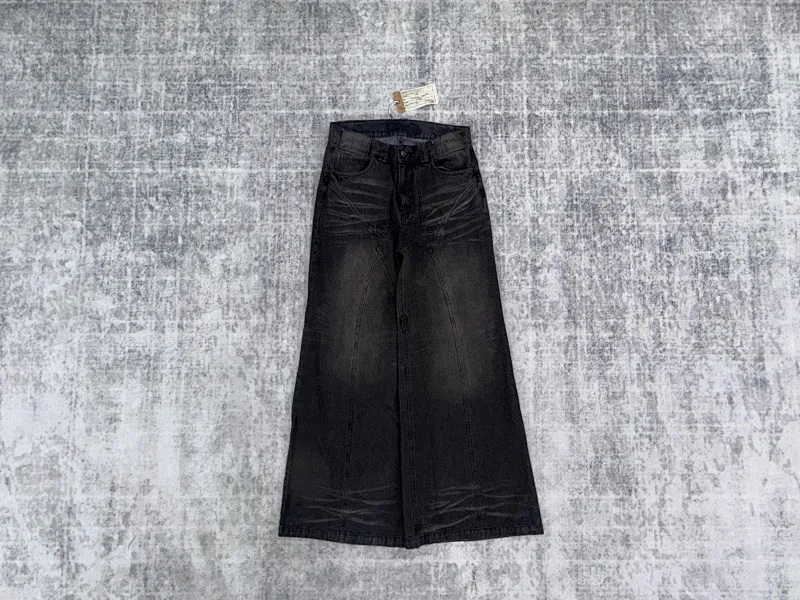 No Faith Studios Washed Black Wide Leg Jeans · No Faith Studios