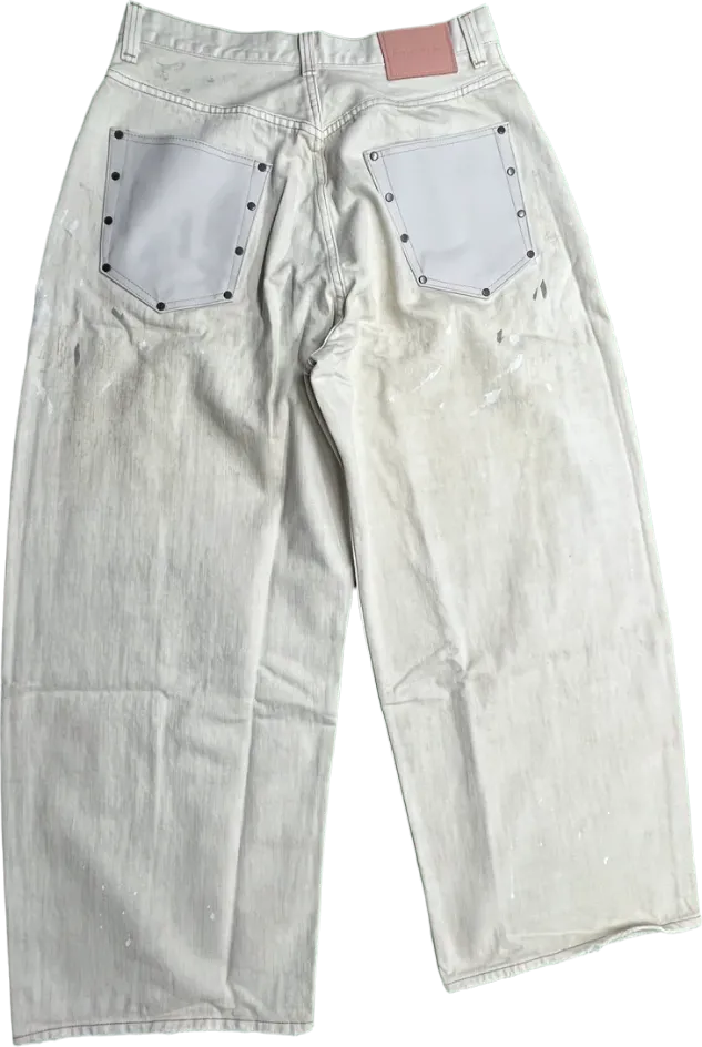 Acne Studios White Leather Pocket Denims · Acne Studios