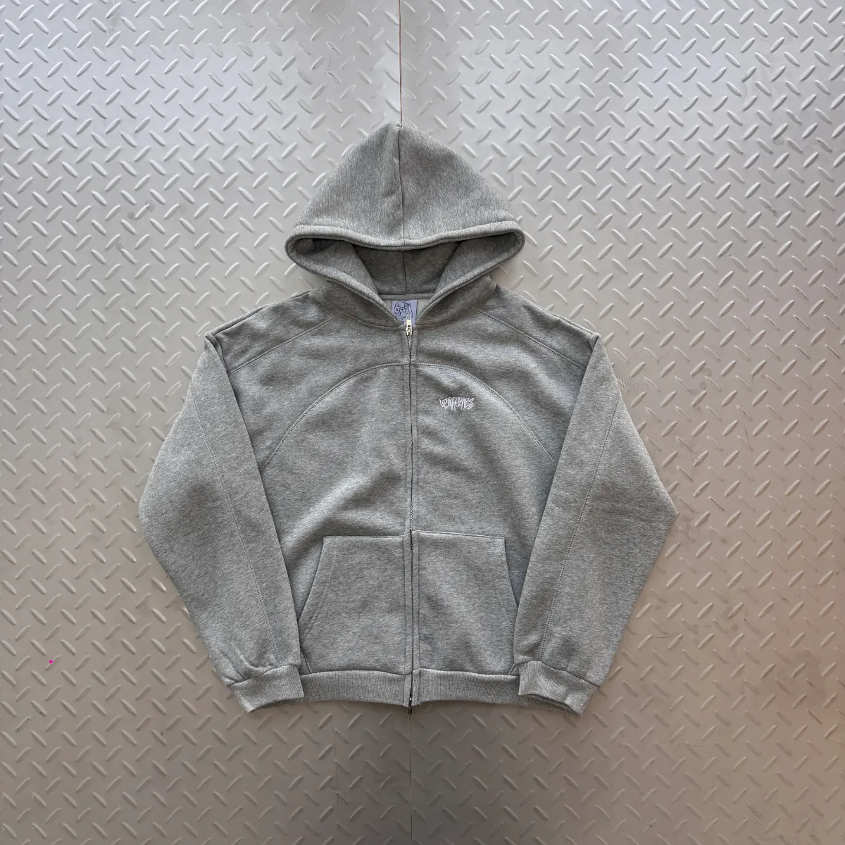 Up In Flames Grey Zip Up Hoodie · Up In Flames