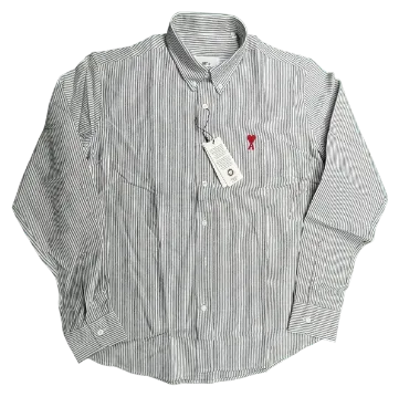 AMI Striped Dress Shirt (Black/Blue striped) · Ami