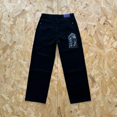 Derschutze Black Stained Glass Patch Jeans · Derschutze