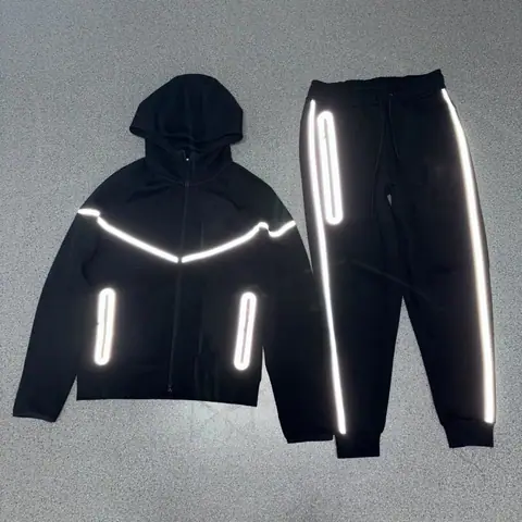 Nike Reflective-Trim Hooded Tracksuit Black · Nike