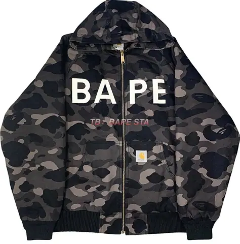 Bape Camo Logo Zip-Up Hoodie · Bape