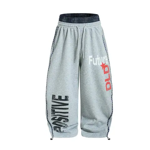 Printed Wide-Leg Sweatpants
