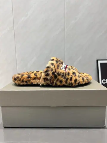 Balenciaga Leopard Furry Slippers · Balenciaga