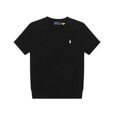 Ralph Lauren Black cable knit short sleeve sweater · Ralph Lauren