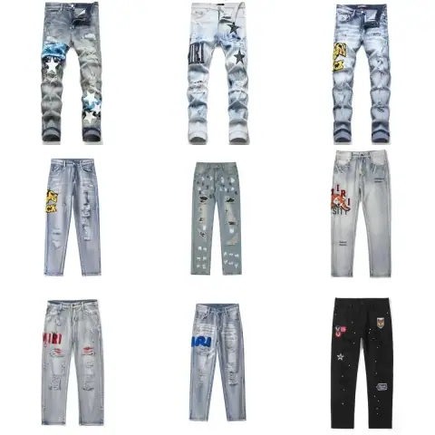 High-Street Style Distressed Jeans (Amiri-Inspired) · AMIRI