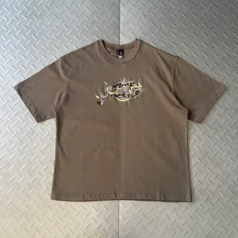 Derschutze Arabic Logo Washed Tee Brown · Derschutze