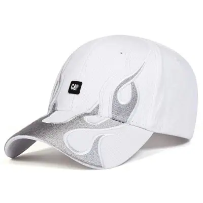 Flame Baseball Cap White
