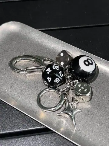 8-Ball Dice Keychain