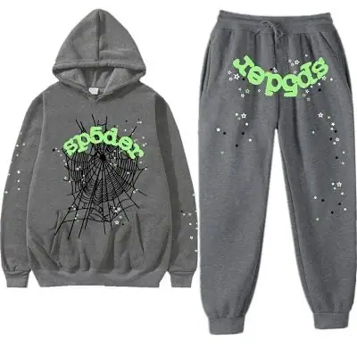 Sp5der Green Web Hoodie Tracksuit · Sp5der