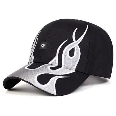 Flame Baseball Cap Black