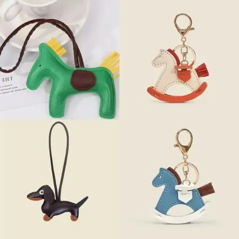 Hermès-Style Leather Bag Charm / Keychain · Hermès