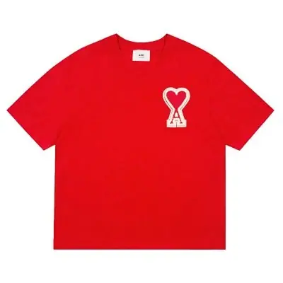 Ami Small Heart-Embroidered T-Shirt · Ami