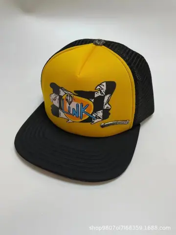 Yellow Cartoon Print Trucker Cap