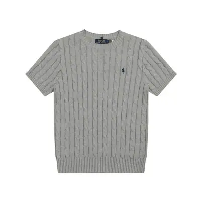 Ralph Lauren Gray cable knit short sleeve sweater · Ralph Lauren