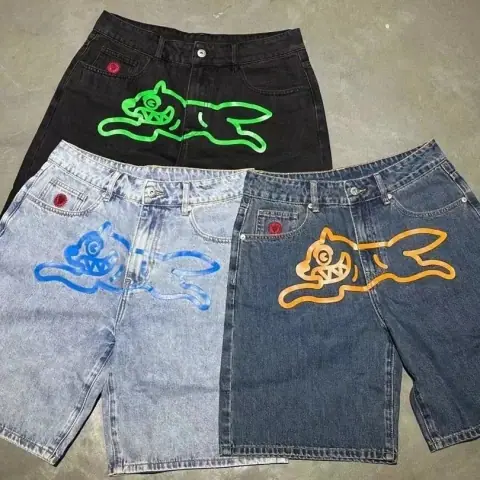 BBC Icecream Classic "Running Dog" Denim Shorts · Icecream