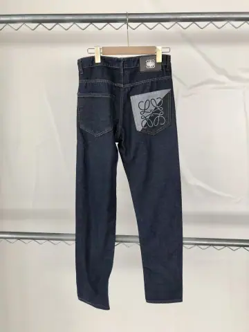 Loewe Contrast Anagram Patch Pocket Straight Raw Denim Jeans · Loewe