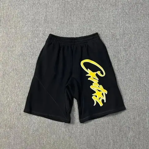 Yellow Graffiti Logo Sweat Shorts