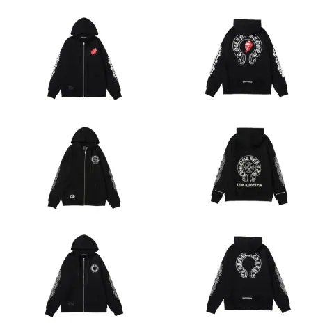 Chrome Hearts-Style Zip-Up Hoodie · Chrome Hearts