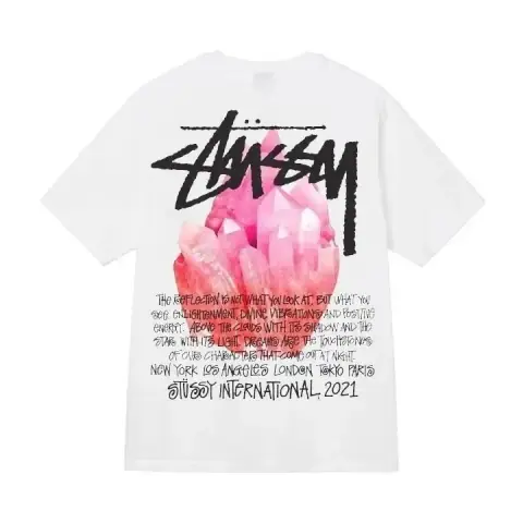 Stussy Rose Quartz Print T-Shirt · Stussy