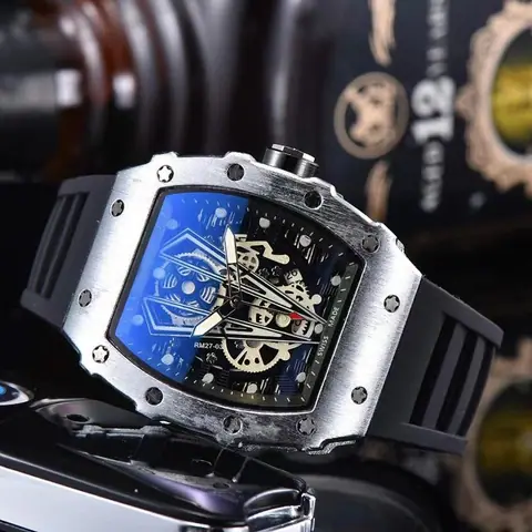 Richard Mille Skeleton-Dial Watch Black Strap · Richard Mille