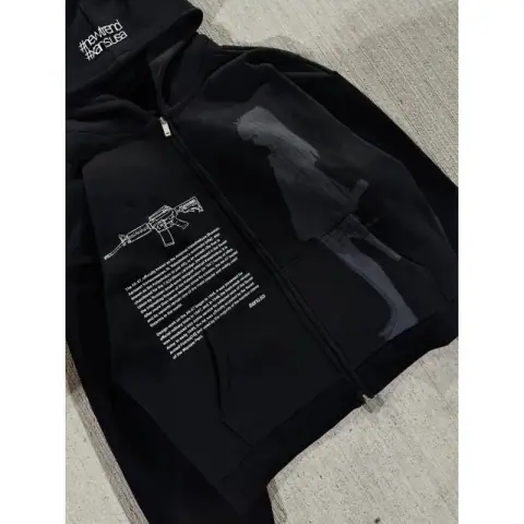 Graphic Zip-Up Hoodie