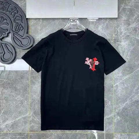 Chrome Hearts-Style Colorful Cross-Embroidered T-Shirt · Chrome Hearts