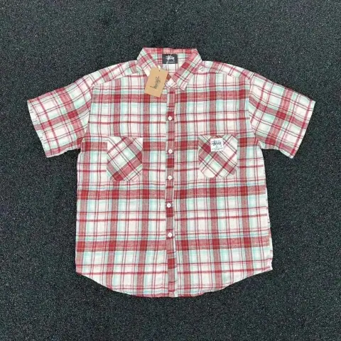 Stussy Red Plaid Short-Sleeve Shirt · Stussy