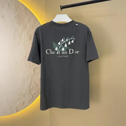 Christian Dior-Style Distressed T-Shirt with Lily of the Valley Print · Dior
