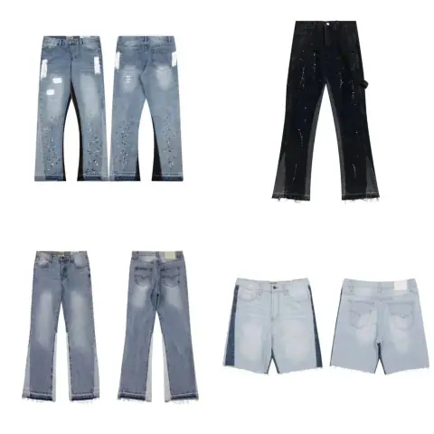Distressed Straight-Leg Jeans and Denim Shorts