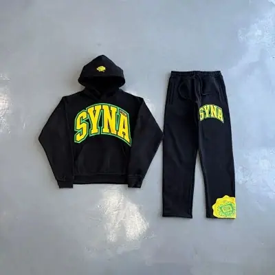 Syna World Logo Hoodie Tracksuit Black · Syna World