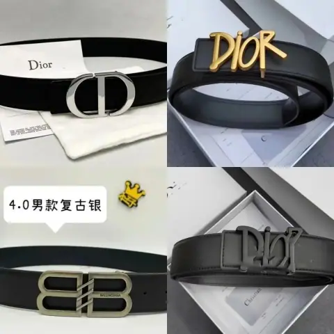 Dior and Balenciaga Logo Belts