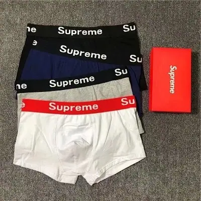 Supreme Logo Waistband Cotton Men Boxer Briefs Gift Box Set · Supreme
