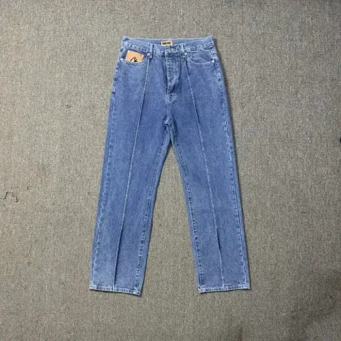 Blue Straight-Leg Jeans