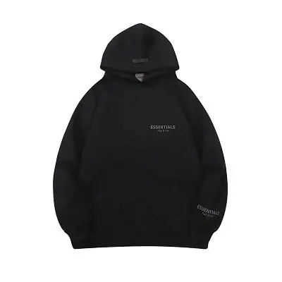 Essentials small logo black hoodie · Essentials
