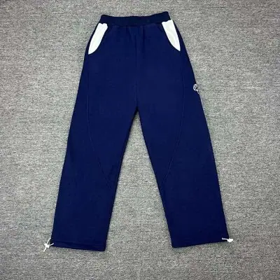 Graffiti Wide-Leg Sweatpants Navy