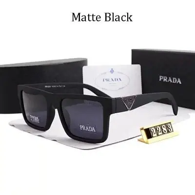 Prada Rectangular Sunglasses Matte Black · Prada