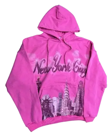 Balenciaga Pink New York City Graphic Hoodie · Balenciaga