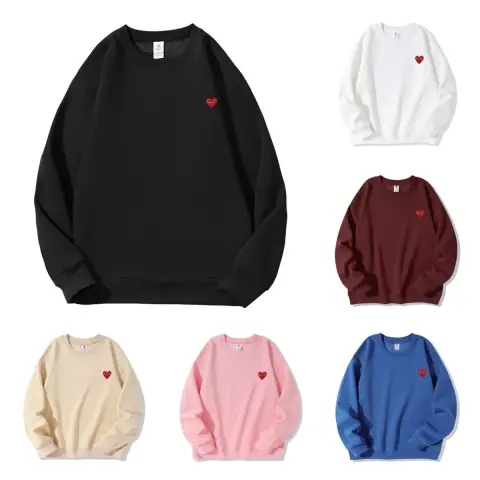 Comme des Garçons PLAY Classic Embroidered Red Heart Sweatshirt · CDG