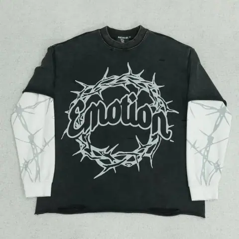 Layered Thorn Graphic Long-Sleeve T-Shirt