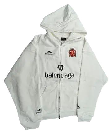 Balenciaga Soho “Manchester United” Football ZipUp Hoodie White · Balenciaga