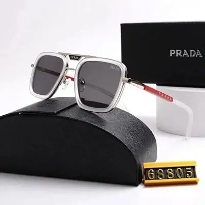 Prada translucent white frame double bridge sunglasses · Prada