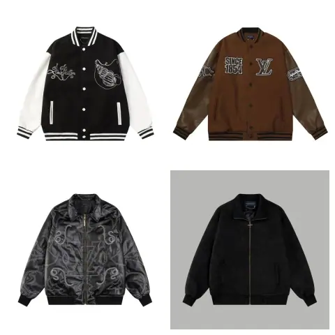 LV embroidered spliced varsity jacket · Louis Vuitton