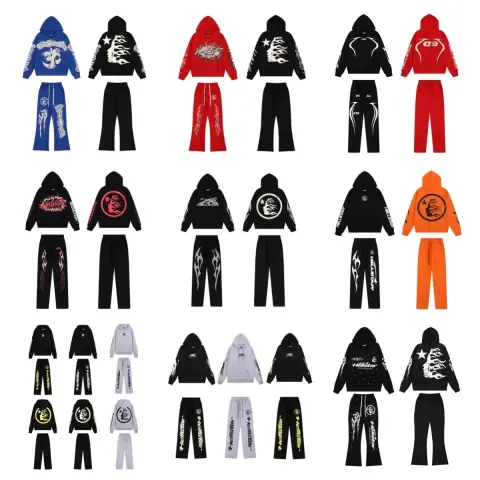 Hellstar Studios-Style Dark Streetwear Tracksuit · Hellstar