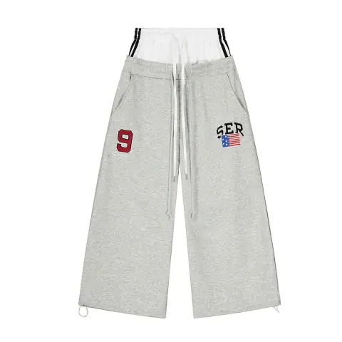 Layered-Waist Embroidered Sweatpants