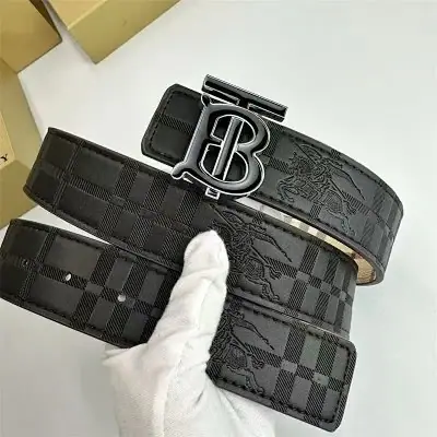 Burberry black embossed TB buckle belt · Burberry