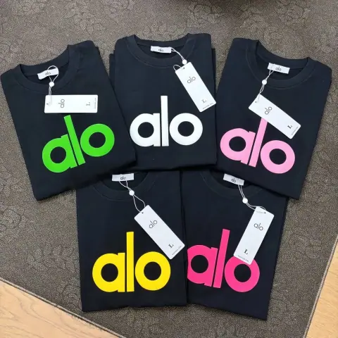 Alo colorful big logo black T-Shirt · Alo